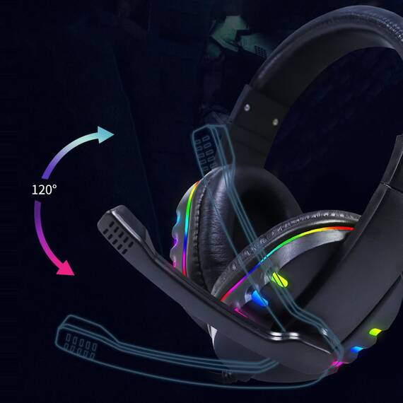 Casti Gaming S359, microfon, LED RGB, USB - 2- Roveli
