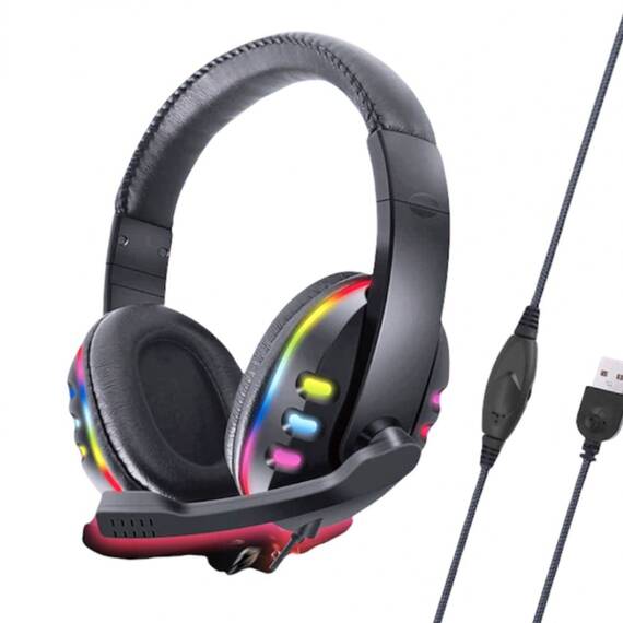 Casti Gaming S359, microfon, LED RGB, USB - 5- Roveli
