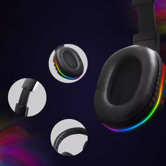 Casti Gaming S359, microfon, LED RGB, USB - 6- Roveli