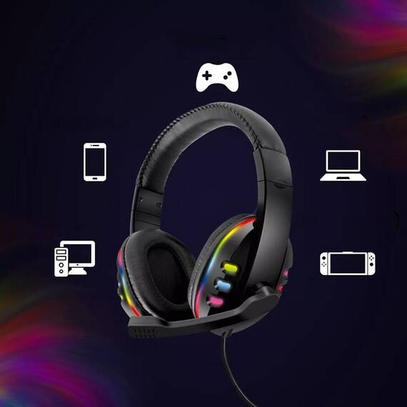 Casti Gaming S359, microfon, LED RGB, USB - 9- Roveli