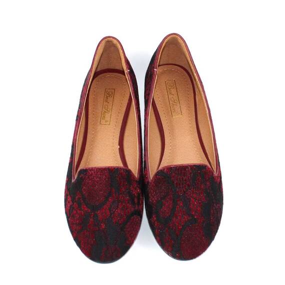 Balerini dama cu broderie aplicata CH-1F059-11-RED, Culoare (12): Negru, Rosu, Marime (12): 38* - 5- Roveli