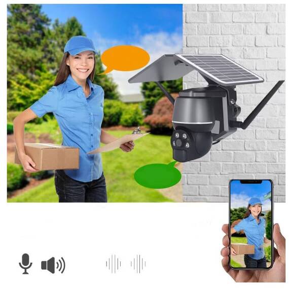 Camera de supraveghere cu incarcare solara QS808, HD, 4G, 9600mAh - 3- Roveli