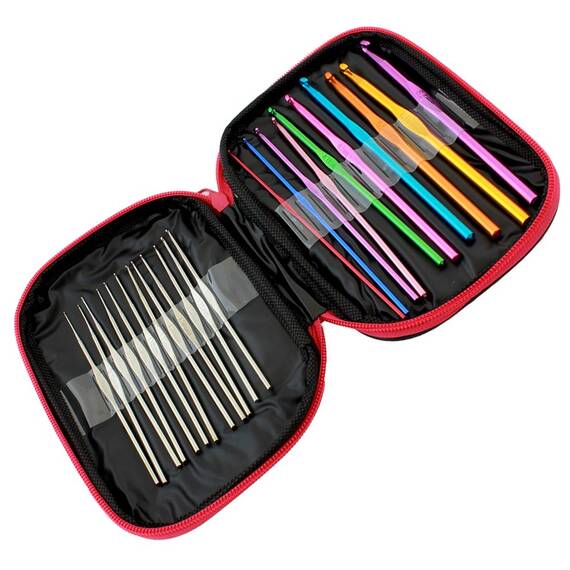 Set 50 piese pentru crosetat in husa din piele ecologica, un cadou perfect pentru pasionații de crosetat sau broderie - 3- Roveli