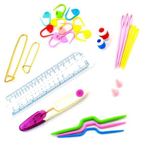 Set 50 piese pentru crosetat in husa din piele ecologica, un cadou perfect pentru pasionații de crosetat sau broderie - 4- Roveli
