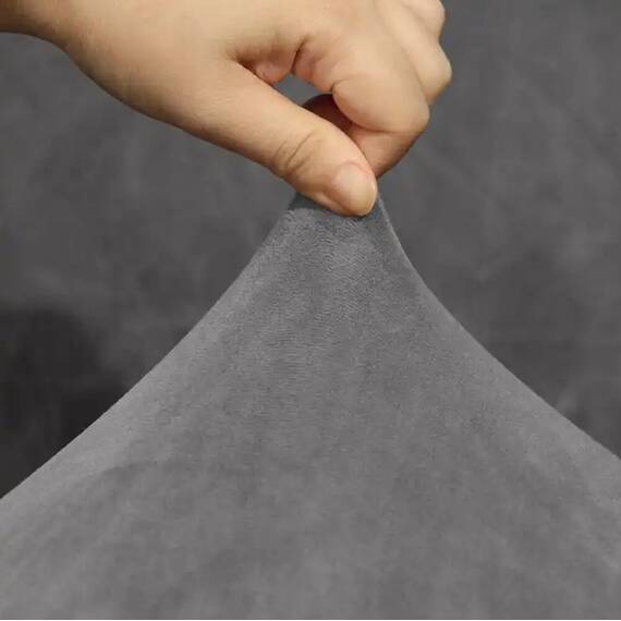 Husa universala pentru canapea standard cu 3 locuri, imitatie catifea, culoare GRI - 2- Roveli