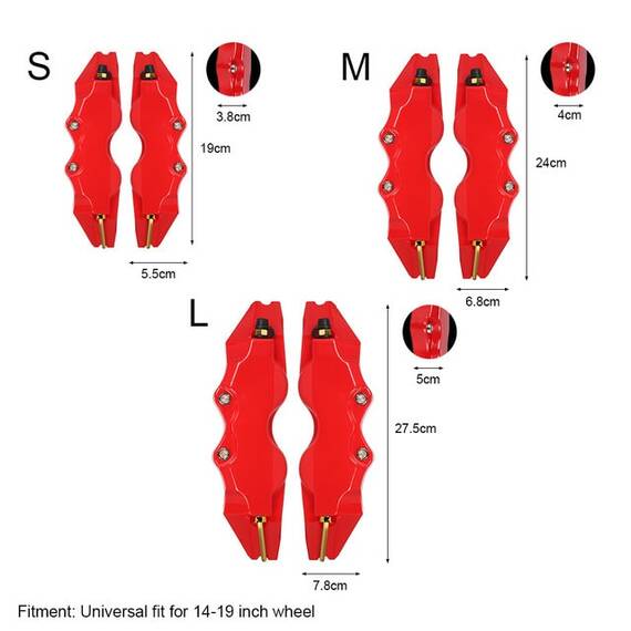 Capac ornament etrier ROSU CP-2 marime M - 3- Roveli