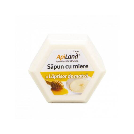 Sapun Natural cu Miere si Laptisor de Matca 100 g ApiLand - - Roveli