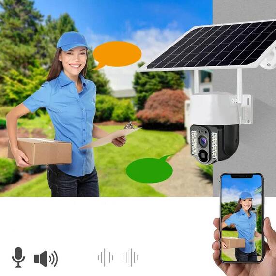 Camera de supraveghere cu panou solar, WIFI, 4G, 4MP - 2- Roveli