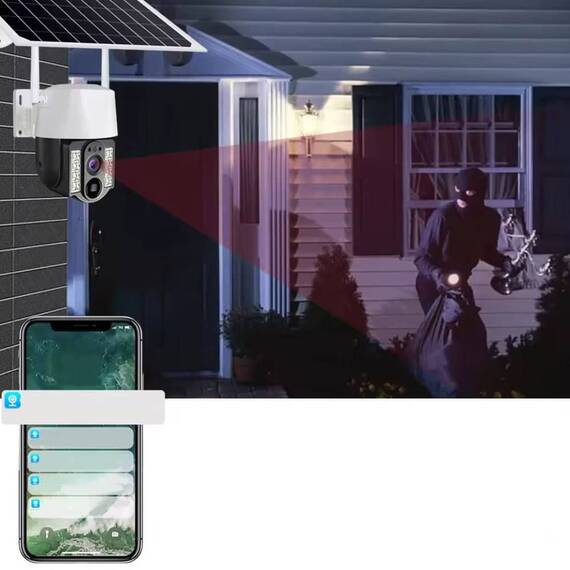Camera de supraveghere cu panou solar, WIFI, 4G, 4MP - 7- Roveli