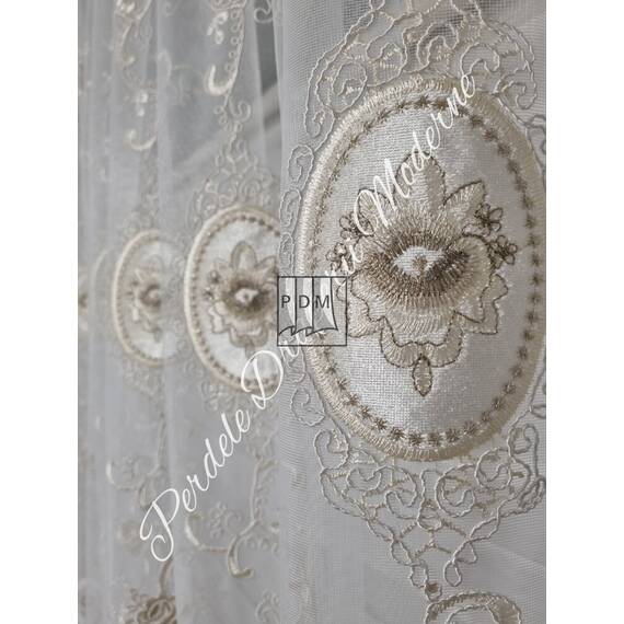 Perdea de camera de calitate, marime la comanda, material  TULLE, BRODAT, GAMA LUX - 4- Roveli