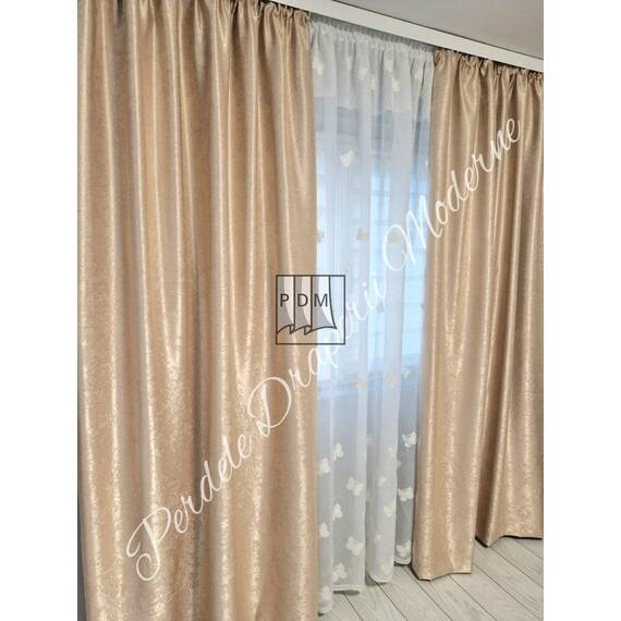Draperie la comanda pentru Living sau Dormitor, Model BLACKOUT, Culoare BEJ - 3- Roveli Draperie la comanda pentru Living sau Dormitor, Model BLACKOUT, Culoare BEJ - 3- Roveli