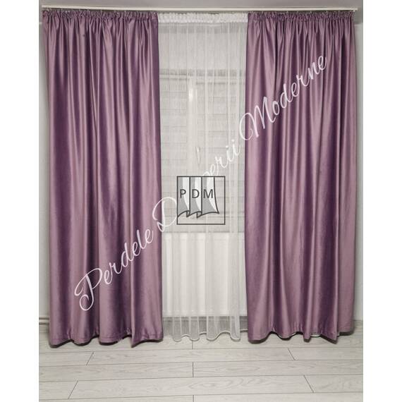 Draperie moderna, de calitate, marime la comanda, material CATIFEA LILA - - Roveli