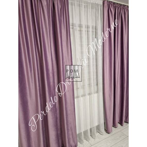 Draperie moderna, de calitate, marime la comanda, material CATIFEA LILA - 3- Roveli