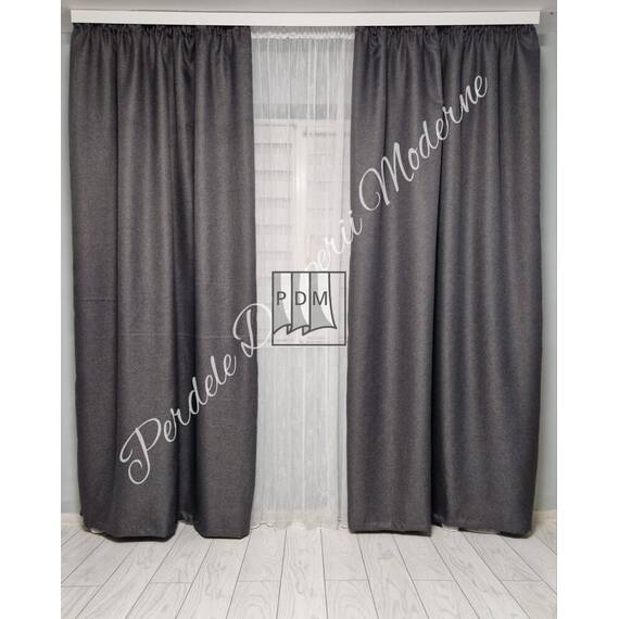 Draperie camera din IN RUSTIC, Model BLACKOUT, Culoare GRI - - Roveli Draperie camera din IN RUSTIC, Model BLACKOUT, Culoare GRI - - Roveli