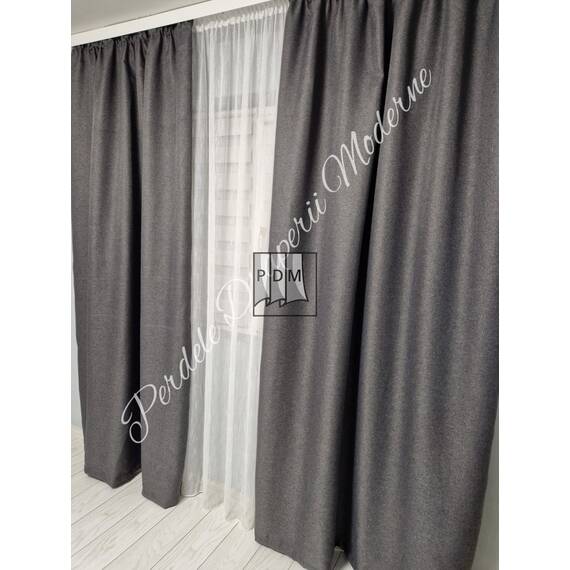 Draperie camera din IN RUSTIC, Model BLACKOUT, Culoare GRI - 2- Roveli Draperie camera din IN RUSTIC, Model BLACKOUT, Culoare GRI - 2- Roveli