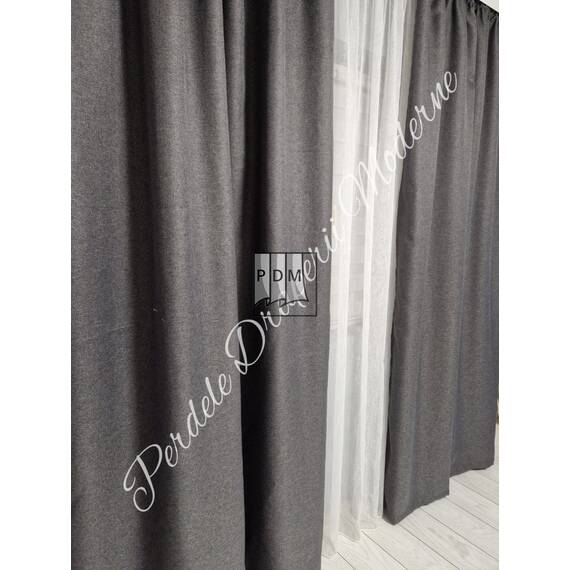 Draperie camera din IN RUSTIC, Model BLACKOUT, Culoare GRI - 3- Roveli Draperie camera din IN RUSTIC, Model BLACKOUT, Culoare GRI - 3- Roveli