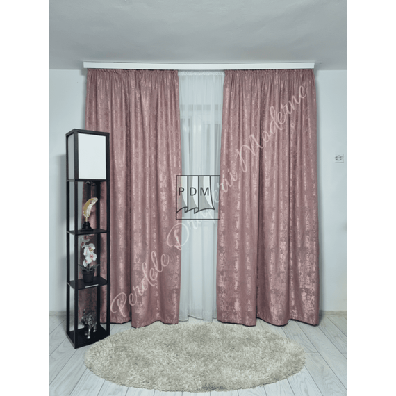 Draperie la comanda pentru Living sau Dormitor, Model NISIP, Culoare ROZ - - Roveli Draperie la comanda pentru Living sau Dormitor, Model NISIP, Culoare ROZ - - Roveli