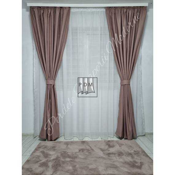 Draperie Satin pentru Living sau Dormitor, Model BLACKOUT, culoare ROZ PUDRĂ - 4- Roveli Draperie Satin pentru Living sau Dormitor, Model BLACKOUT, culoare ROZ PUDRĂ - 4- Roveli
