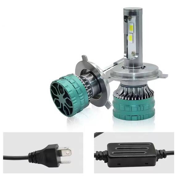 Set 2 becuri auto LED H4, 130W, 6500K, 12000LM, 12V - 4- Roveli