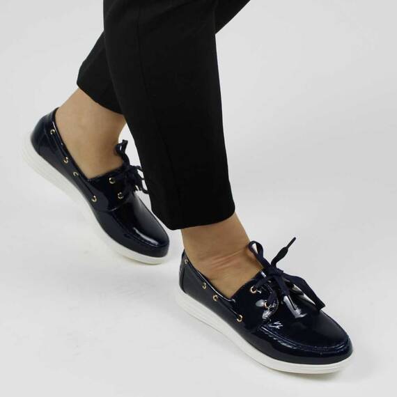 ​Pantofi dama, albastri, lacuiti J1418-Navy, Culoare (12): Albastru, Marime (12): 38** - 3- Roveli