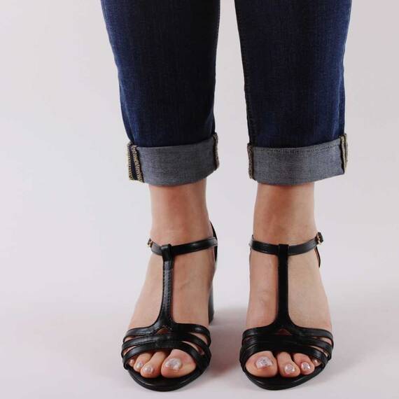 ​Sandale dama, negre, toc mediu, comode 3299-BLACK, Culoare (12): Negru, Marime (12): 38 - 2- Roveli