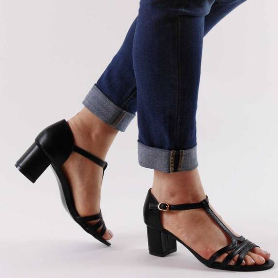​Sandale dama, negre, toc mediu, comode 3299-BLACK, Culoare (12): Negru, Marime (12): 40 - 3- Roveli