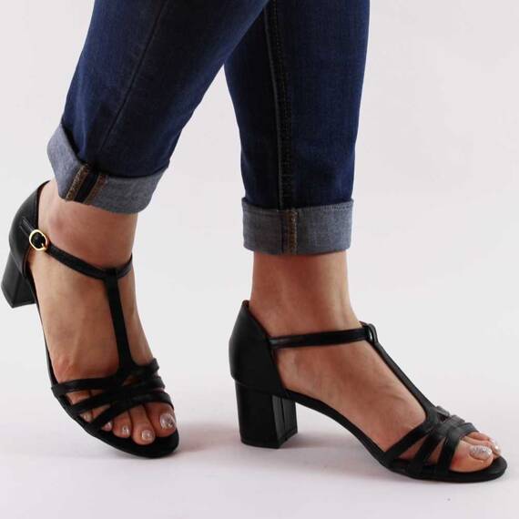 ​Sandale dama, negre, toc mediu, comode 3299-BLACK, Culoare (12): Negru, Marime (12): 40 - 4- Roveli