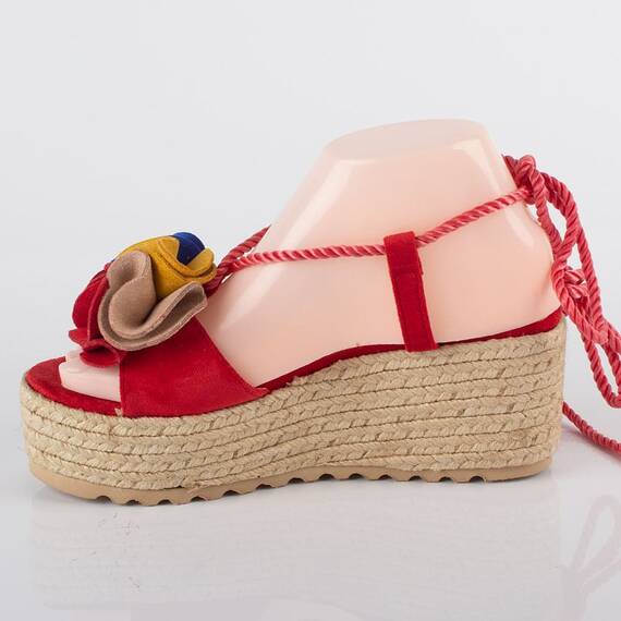 Sandale dama cu platforma si siret D8524-RED, Culoare (12): Galben, Marime (12): 39 - 5- Roveli