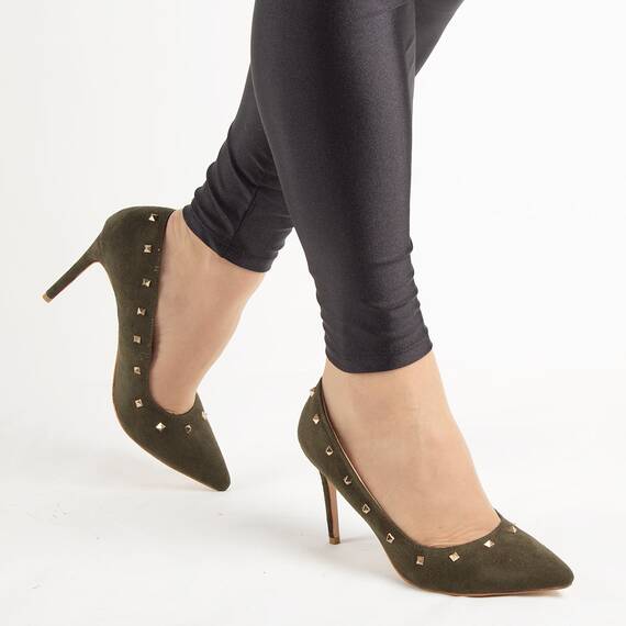 Pantofi de dama, verzi, stiletto cu tinte JM2603F-VERDE, Culoare (12): Verde, Marime (12): 38* - 3- Roveli