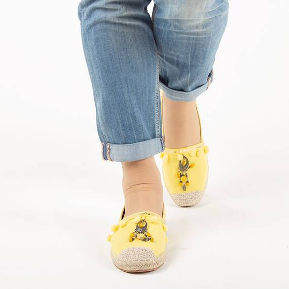 ​Espadrile de dama, galbene, cu talpa joasa, comoda HD-163-YELLOW, Culoare (12): Galben, Marime (12): 38 - 2- Roveli