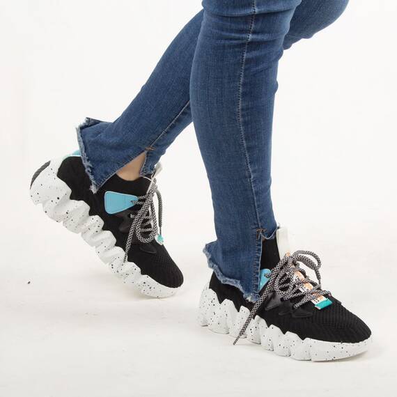 Pantofi de dama, sport - casual, cu siret NB387P-BLACK, Culoare (12): Negru, Marime (12): 38 - 3- Roveli Pantofi de dama, sport - casual, cu siret NB387P-BLACK, Culoare (12): Negru, Marime (12): 38 - 3- Roveli