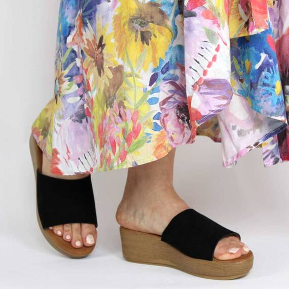 ​Papuci dama de vara cu talpa groasa, ortopedica FB-0071-BLACK, Marime (12): 36 - 4- Roveli