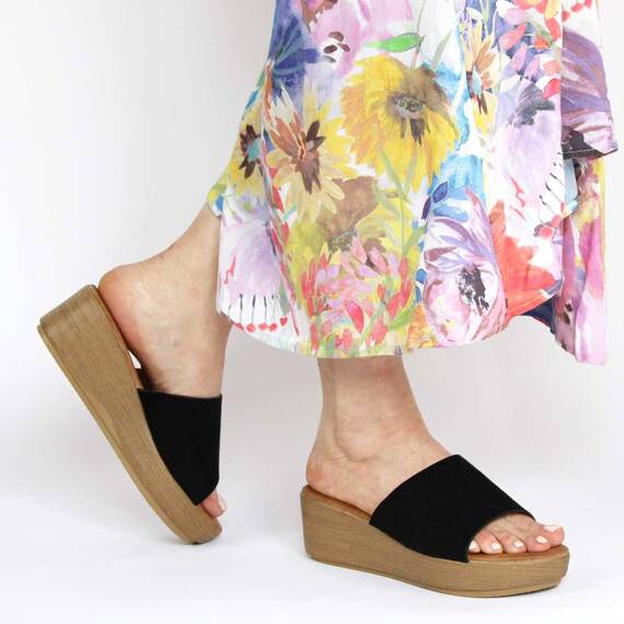 ​Papuci dama de vara cu talpa groasa, ortopedica FB-0071-BLACK, Marime (12): 37 - 5- Roveli