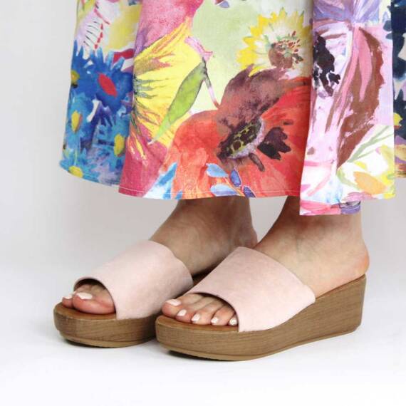 ​Papuci dama de vara cu talpa groasa, ortopedica FB-0071-PINK, Marime (12): 40 - 2- Roveli