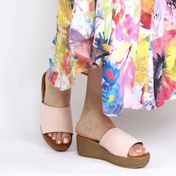 ​Papuci dama de vara cu talpa groasa, ortopedica FB-0071-PINK, Marime (12): 40 - 4- Roveli