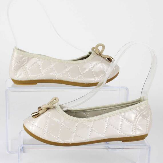 ​Balerini de copii, bej cu talpa usoara  KH-2-BEIGE, Culoare (12): Bej, Marime (12): 24 - 4- Roveli