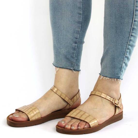​Sandale casual de dama usoare si comode PU-203-APRICOT, Marime (12): 38 - 2- Roveli