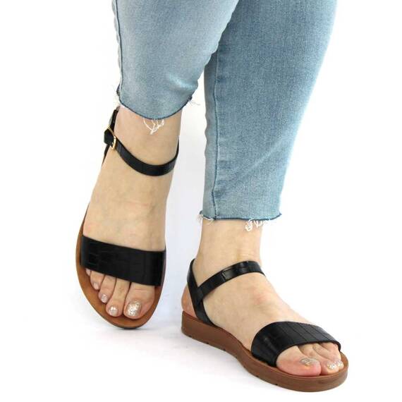 Sandale casual de dama usoare si comode PU-203-BLACK, Marime (12): 39 - 4- Roveli
