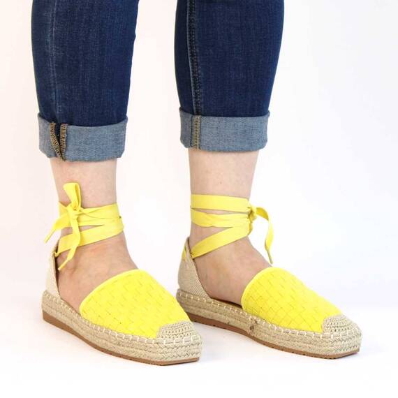 Sandale de dama cu platforme joase, usoare si comode 6000312-YELLOW, Marime (12): 37 - 3- Roveli