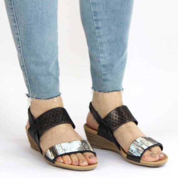 ​Sandale de dama comode cu platforma si pietre Z99-16-D-TARNISH, Marime (12): 40 - 3- Roveli