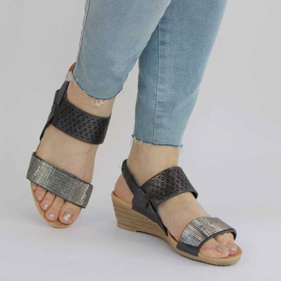 ​Sandale de dama comode cu platforma si pietre Z99-16-D-TARNISH, Marime (12): 40 - 4- Roveli