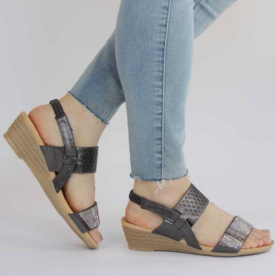 ​Sandale de dama comode cu platforma si pietre Z99-16-D-TARNISH, Marime (12): 40 - 5- Roveli