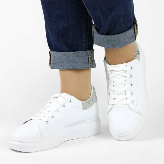 Pantofi sport casual de dama cu platforma H-771-WHITE-GREY, Marime (12): 39* - 2- Roveli Pantofi sport casual de dama cu platforma H-771-WHITE-GREY, Marime (12): 39* - 2- Roveli