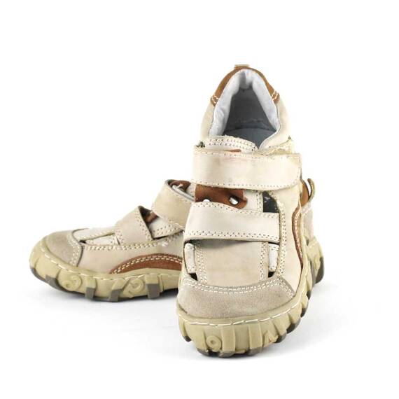 ​Pantofi de copii din piele naturala si talpa cusuta N87152-3-BEIGE, Marime (12): 28 - 2- Roveli