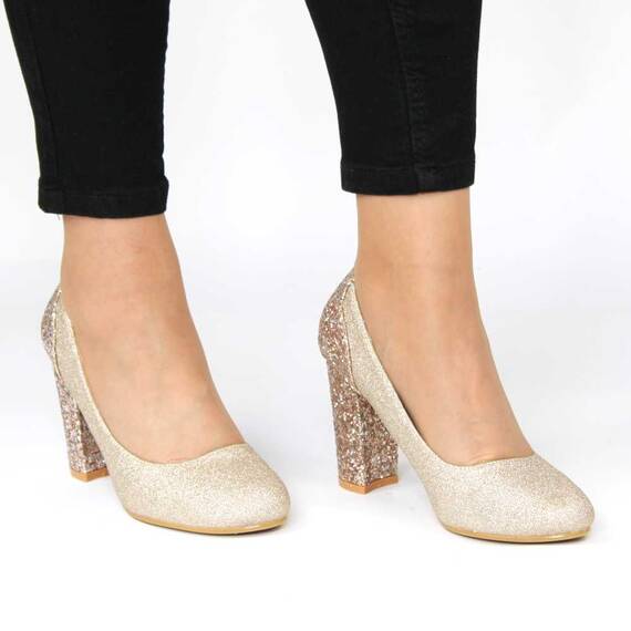 Pantofi dama eleganti cu toc gros, aurii 5388-3-GOLD, Culoare (12): Auriu, Marime (12): 35* - 3- Roveli