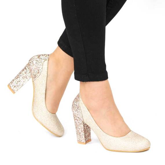 Pantofi dama eleganti cu toc gros, aurii 5388-3-GOLD, Culoare (12): Auriu, Marime (12): 35* - 4- Roveli