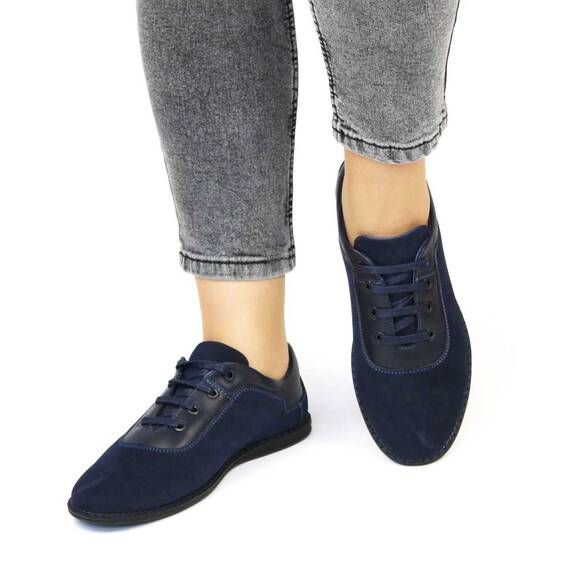 Pantofi casual de dama cu talpa joasa si cu siret T7310-8D-NAVY, Culoare (12): Bleumarin, Marime (12): 37 - 2- Roveli