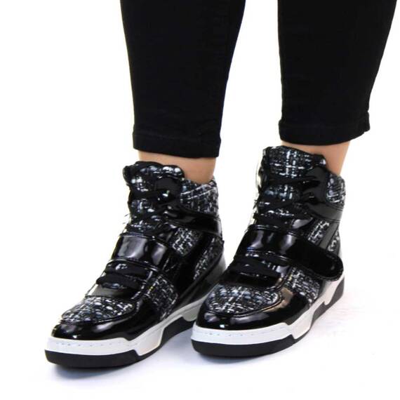 Ghete dama lacuite cu talpa cusuta, joasa, pentru tinute casual-sport JD-D73-BLACK, Culoare (12): Negru, Multicolor, Marime (12): 41 - 3- Roveli