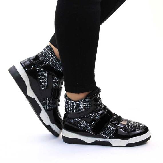 Ghete dama lacuite cu talpa cusuta, joasa, pentru tinute casual-sport JD-D73-BLACK, Culoare (12): Negru, Multicolor, Marime (12): 37 - 4- Roveli