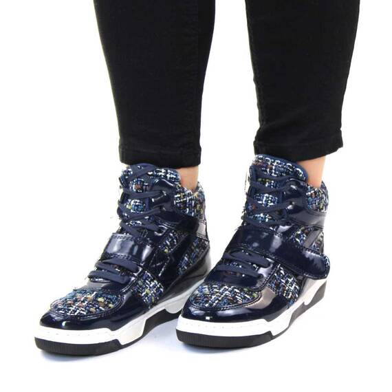 ​Ghete dama lacuite cu talpa cusuta, joasa, pentru tinute casual-sport JD-D73-BLUE, Culoare (12): Multicolor, Bleumarin, Marime (12): 39 - 2- Roveli